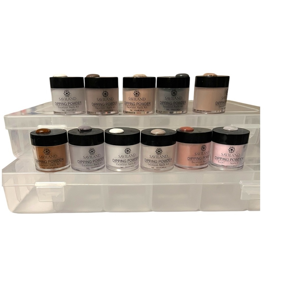 Saviland Dip Powder - Set of 11 - browns/grays/whites (see picture)